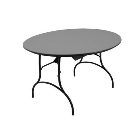 MITYLITE Plastic Folding Table, Gray, 48In. Round CT48GRB1